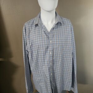 UNTUCKit Men's Blue and Brown Plaid Shirt
